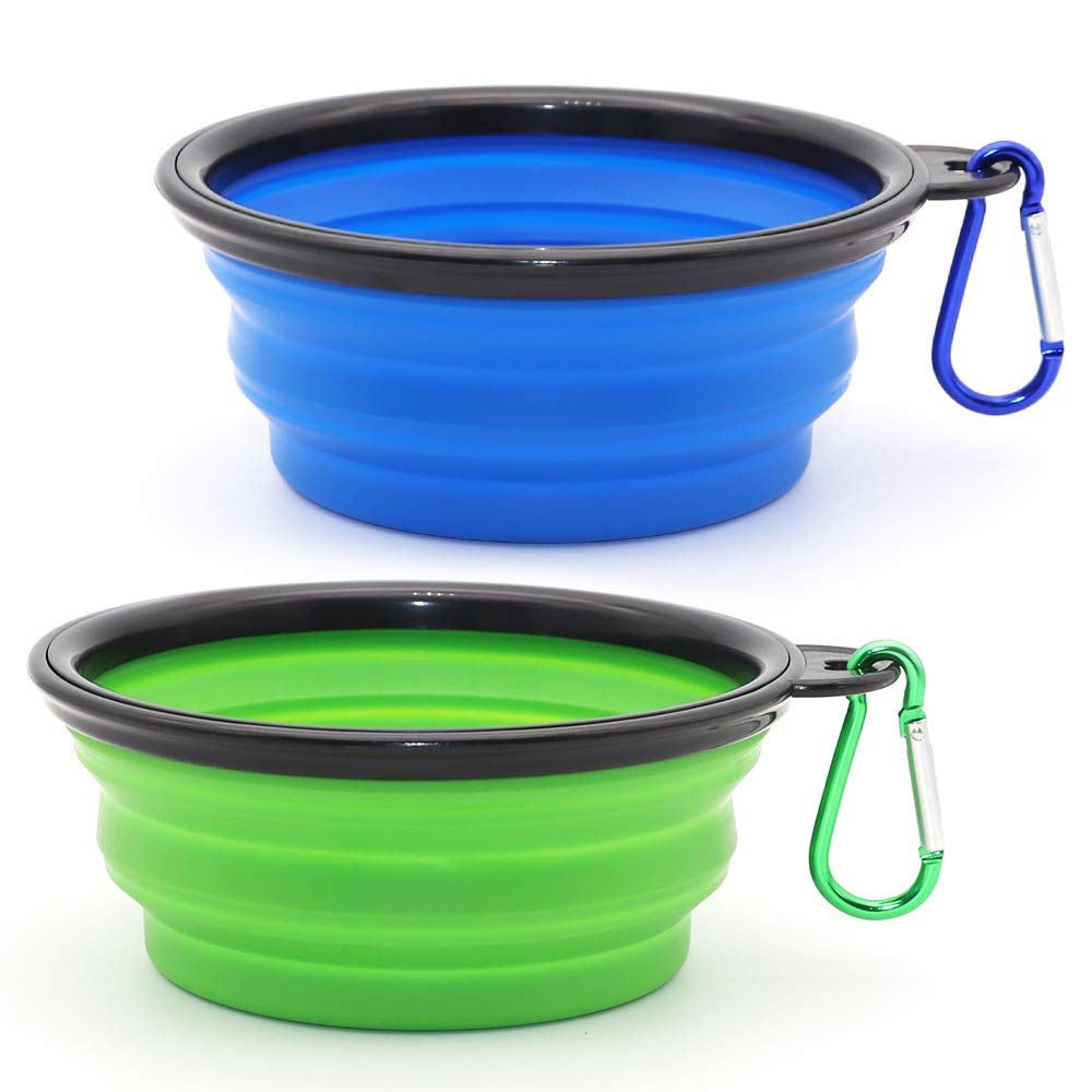 SLSON Collapsible Travel Dog Bowls, 2 Pack, Small