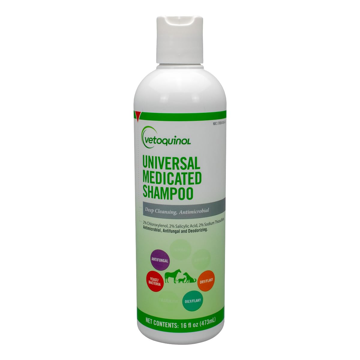 Vetoquinol Universal Medicated Sulfur Shampoo for Pets, 16 oz
