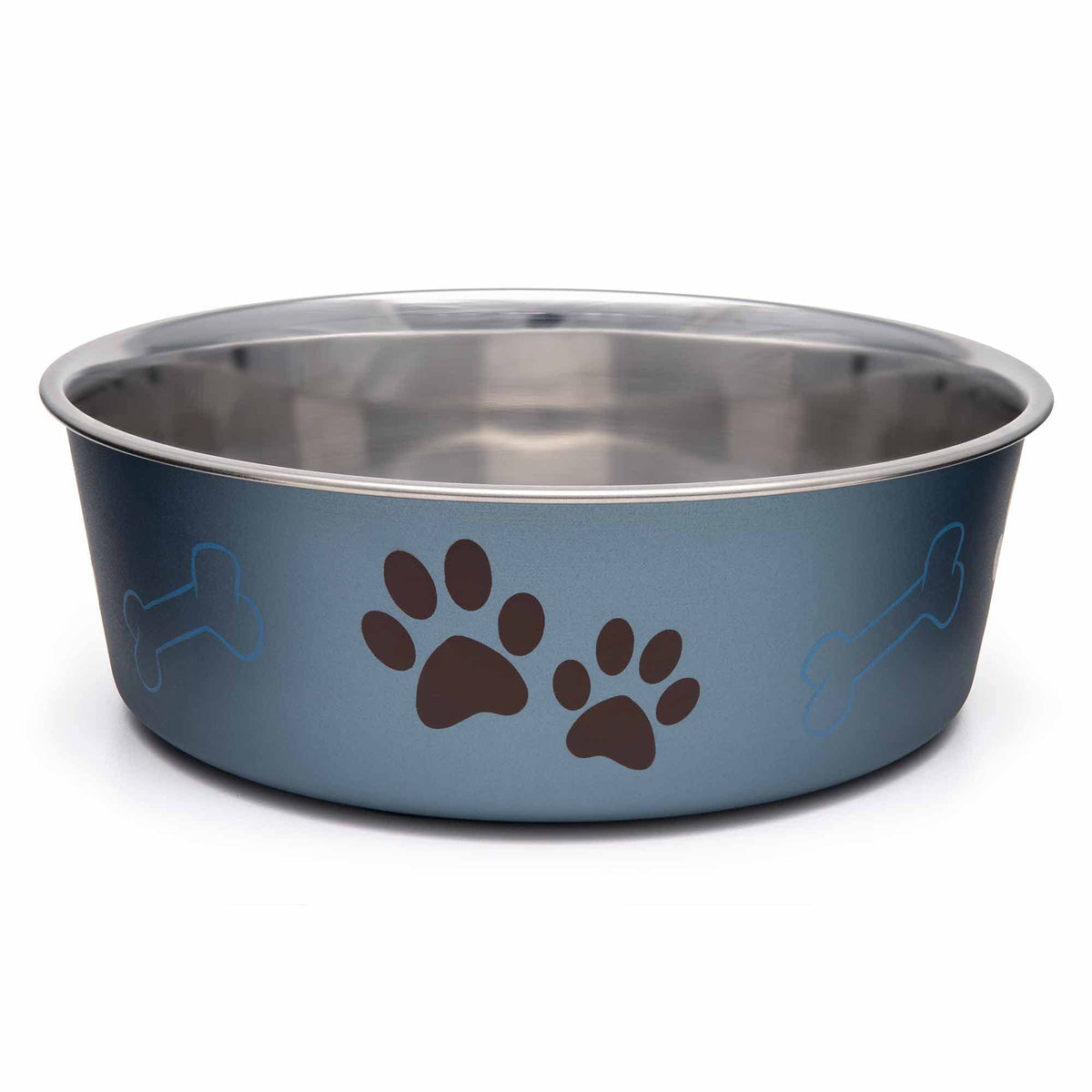 Loving Pets Bella Stainless Steel Spill-Proof Dog Bowl, Medium