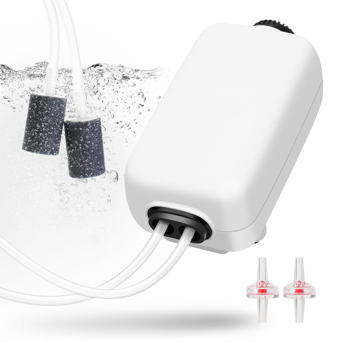 AQUANEAT Dual Outlet Aquarium Air Pump Kit, Up to 100 Gallon