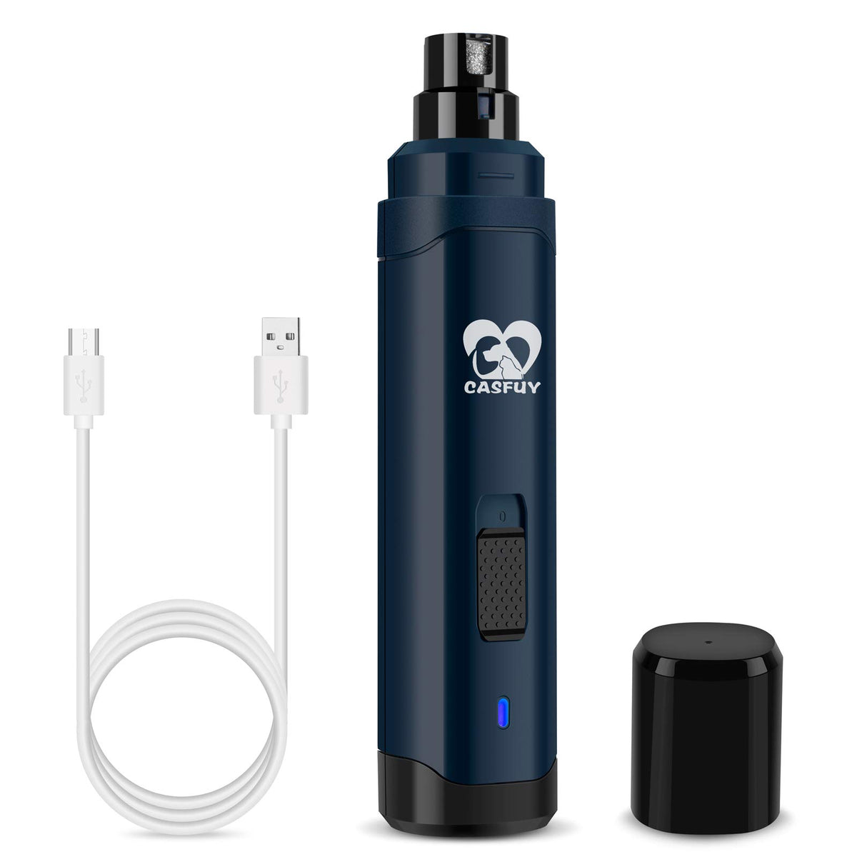 Casfuy 2-Speed Whisper-Quiet Dog Nail Grinder, Dark Blue