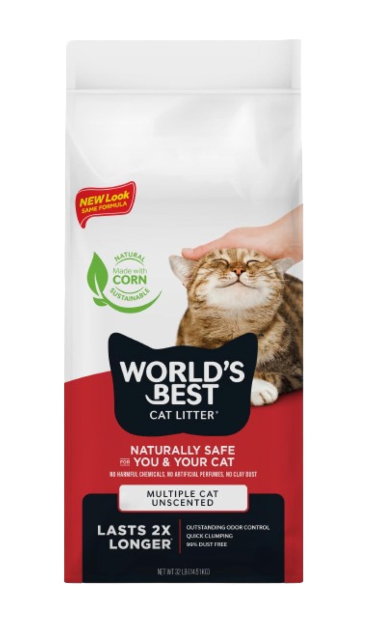 World's Best Cat Litter Multiple Cat Unscented, 32 lb