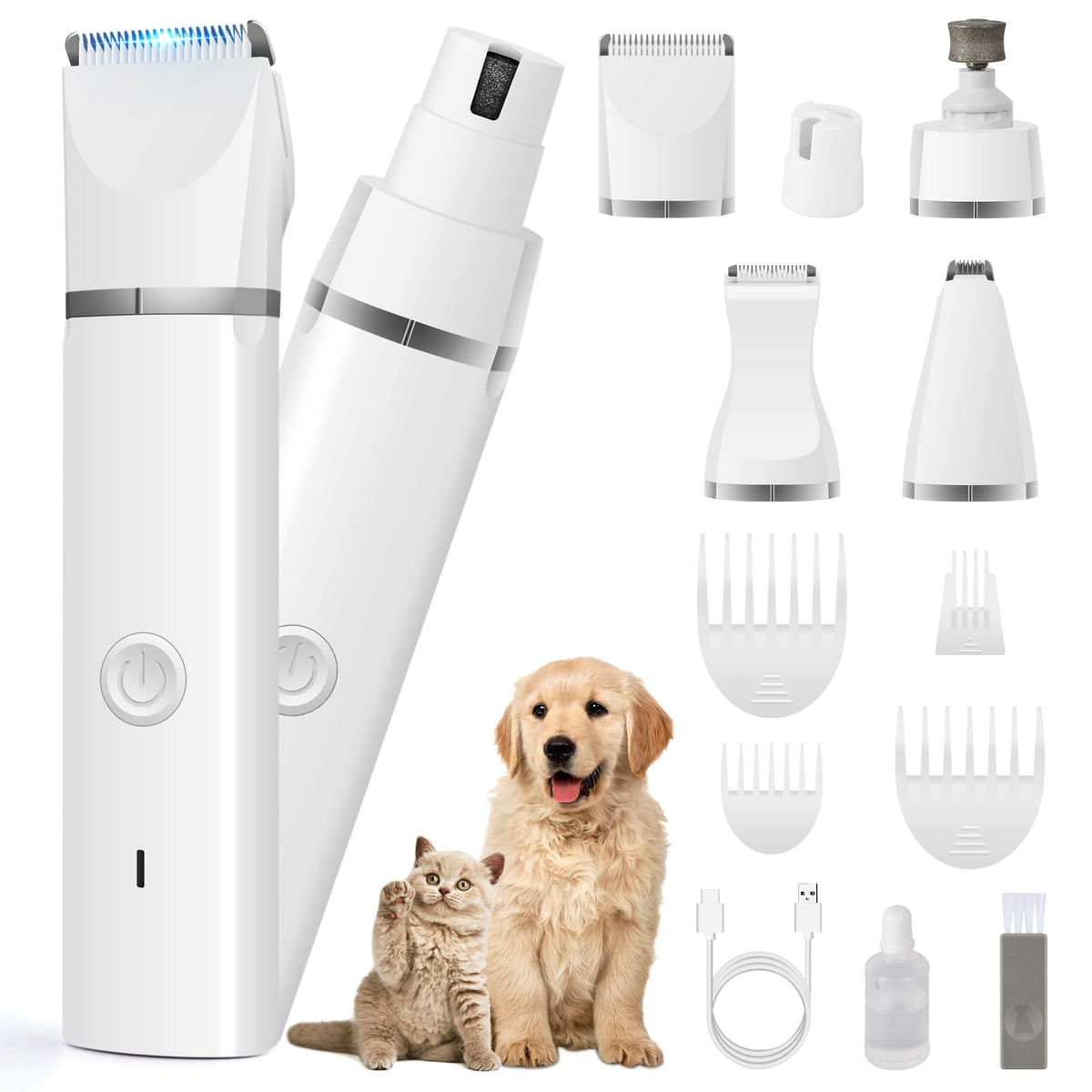 Veeconn 4-in-1 Dog Clipper Grooming Kit with Paw Trimmer