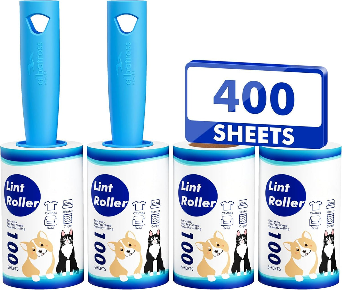 Albatross Health Extra Sticky Pet Hair Lint Rollers, 400 Sheets