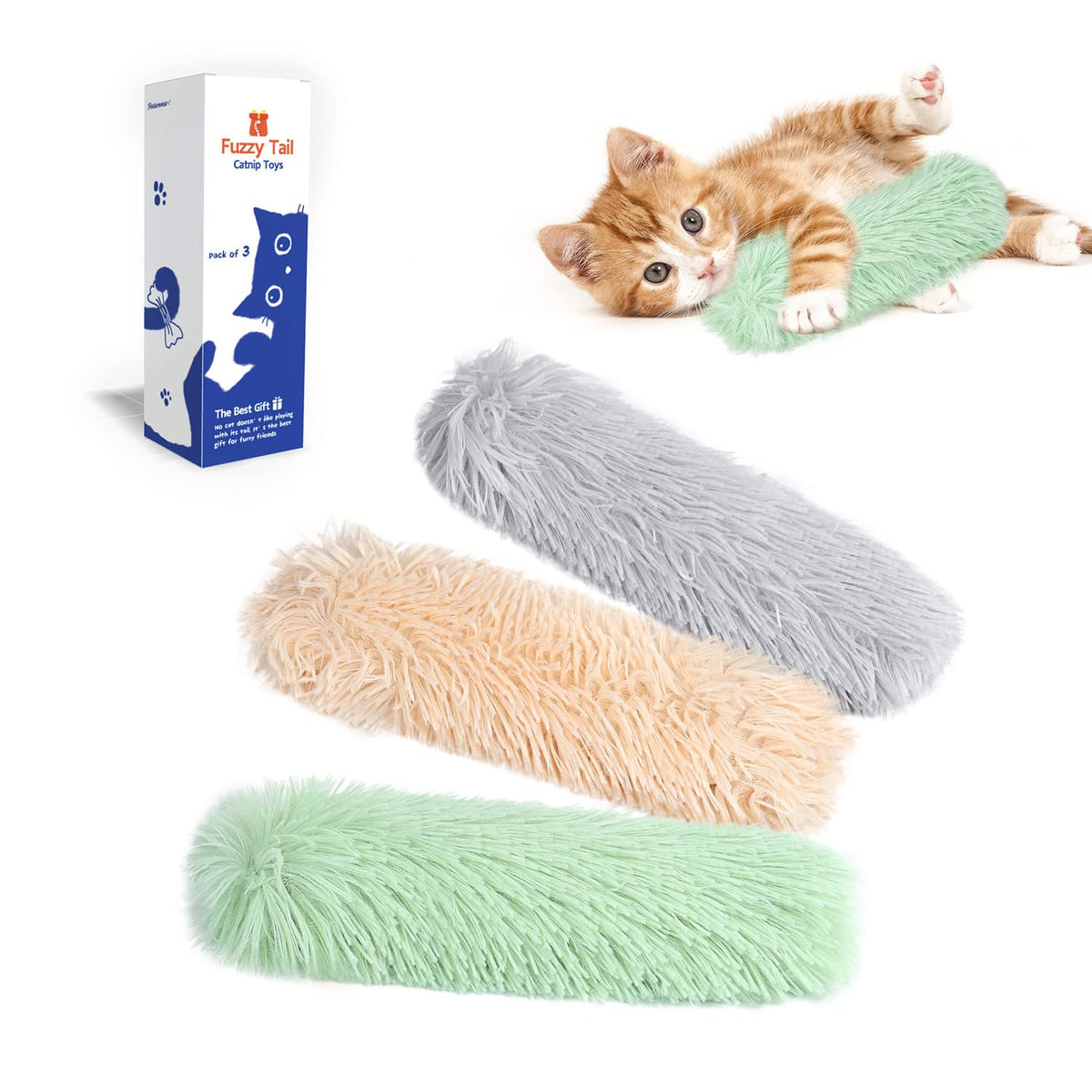 Potaroma Catnip Cat Toy Pillows, 3 Pack