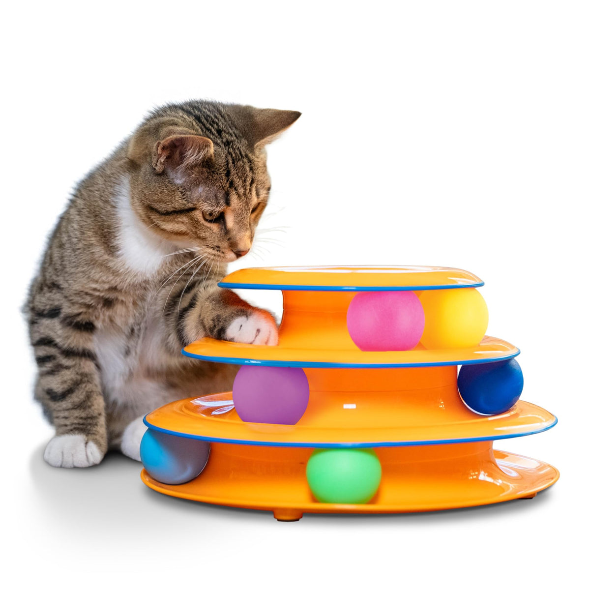 Catstages Tower of Tracks Interactive Cat Toy, 6 Balls