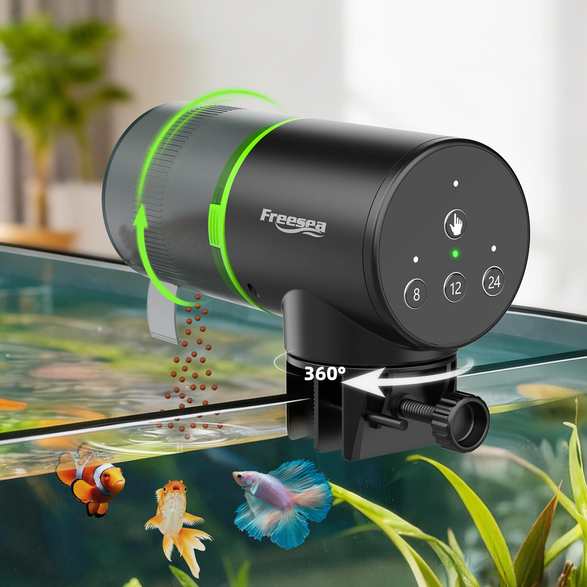 Freesea One-Touch Automatic Fish Feeder with 3 Timers
