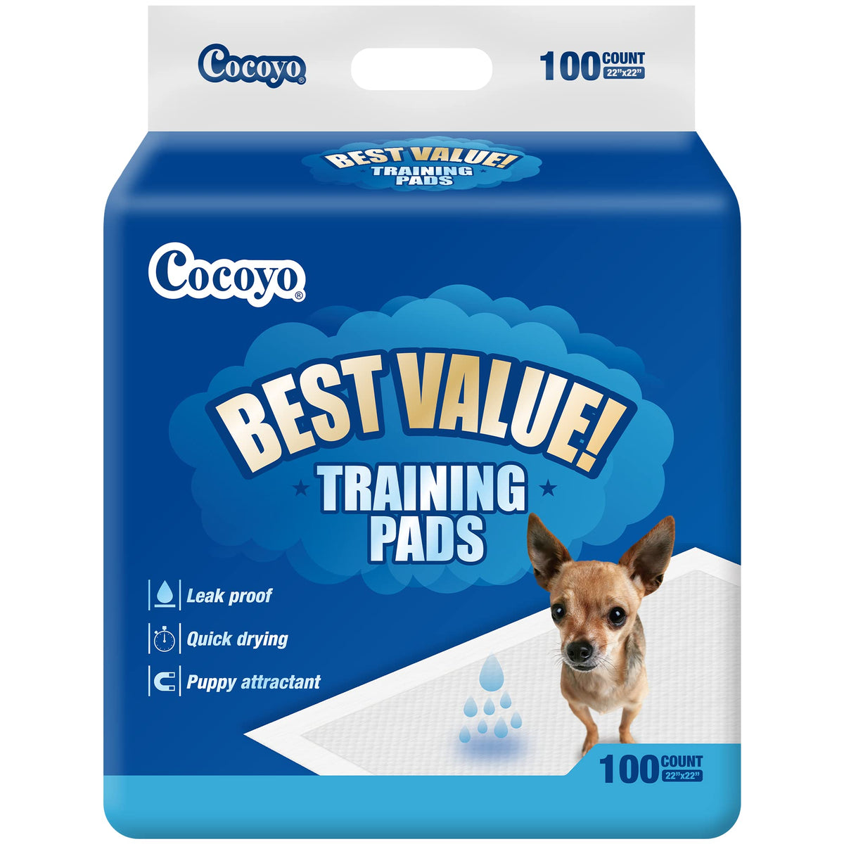 COCOYO Dog Training Pads, 22" x 22", 100 Count