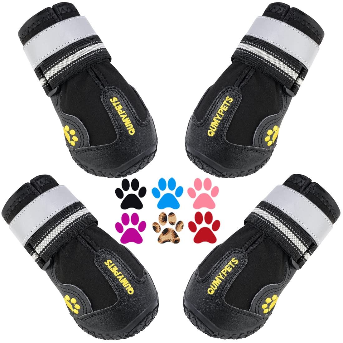 QUMY Dog Shoes & Paw Protectors for Hot Pavement & Snow