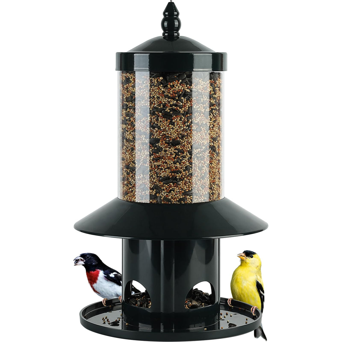 Squirrel-Proof Bird Feeder 360° Feeding Perch Tray for Outdoor Hanging