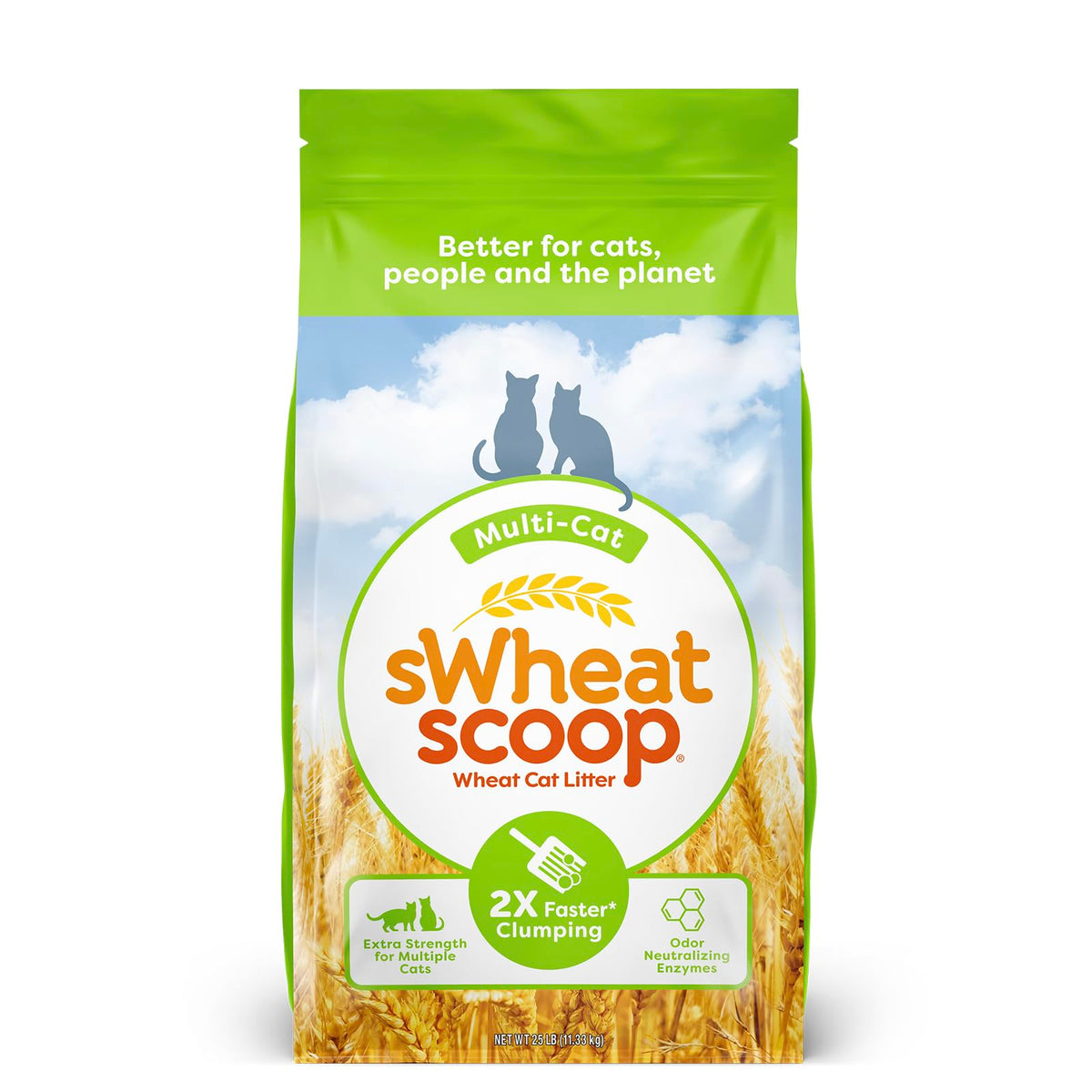 sWheat Scoop Natural Wheat Multi-Cat Clumping Litter, 25 lb