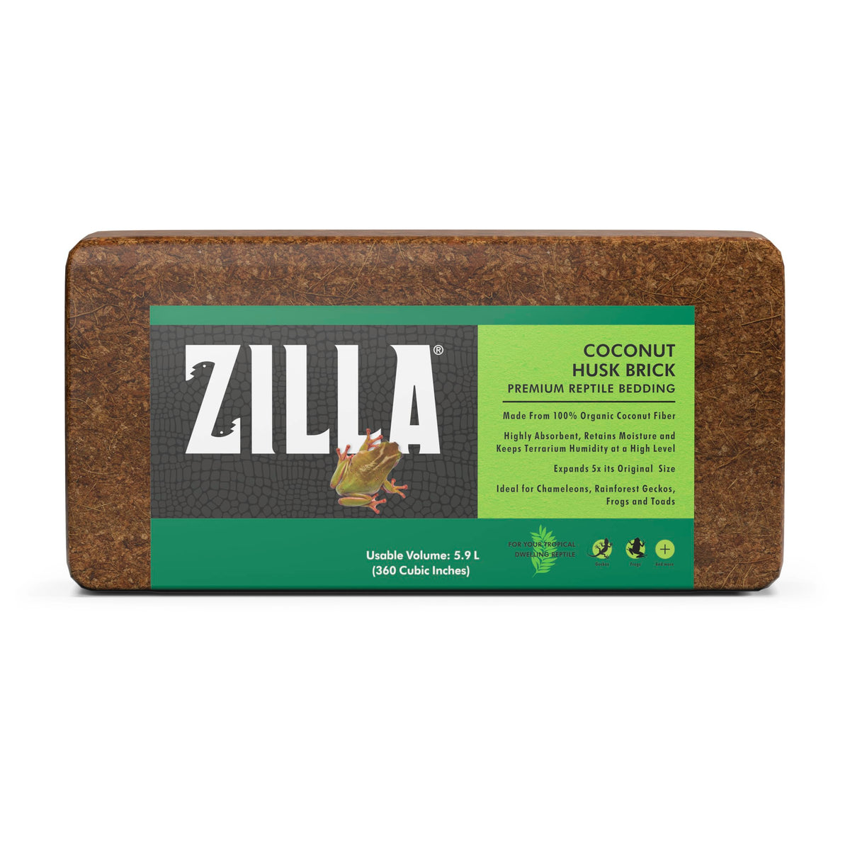 Zilla Organic Coconut Husk Reptile Bedding, Brown