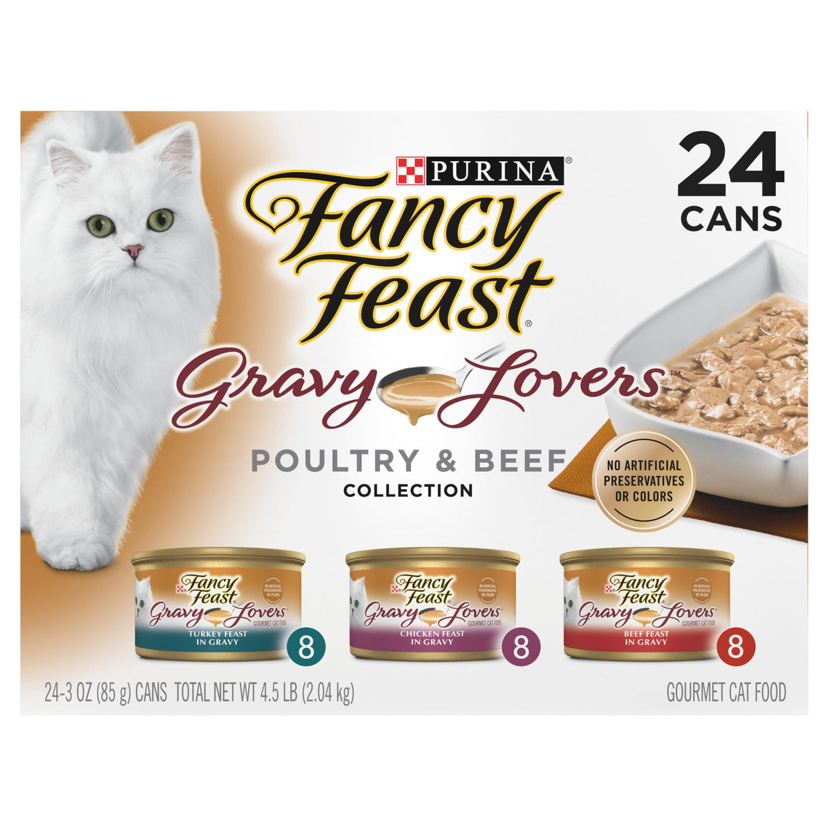 Fancy Feast Gravy Lovers Poultry & Beef Wet Cat Food, 3 oz, 24 Pack