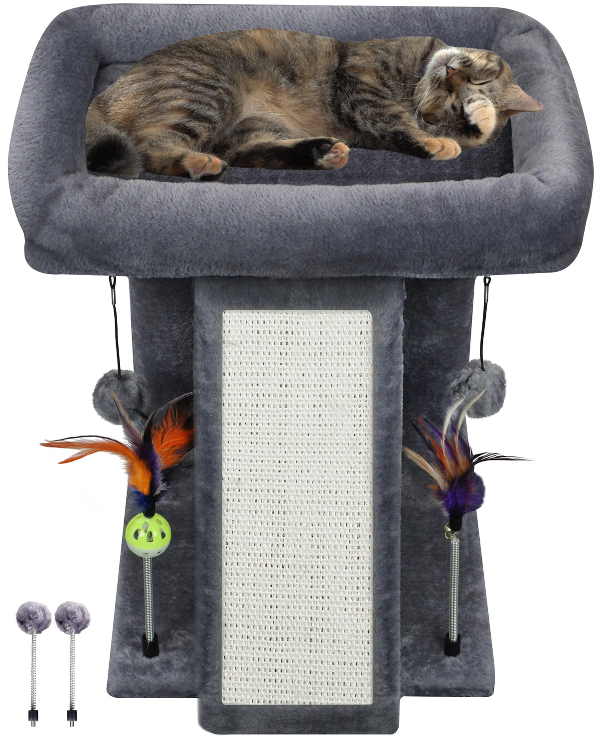 TWDEPART Cat Tree Tower with Scratching Post, Grey