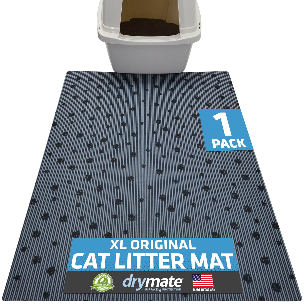Drymate Cat Litter Box Mat, Litter Trapping Mat, Dark Grey, 28x36 XL