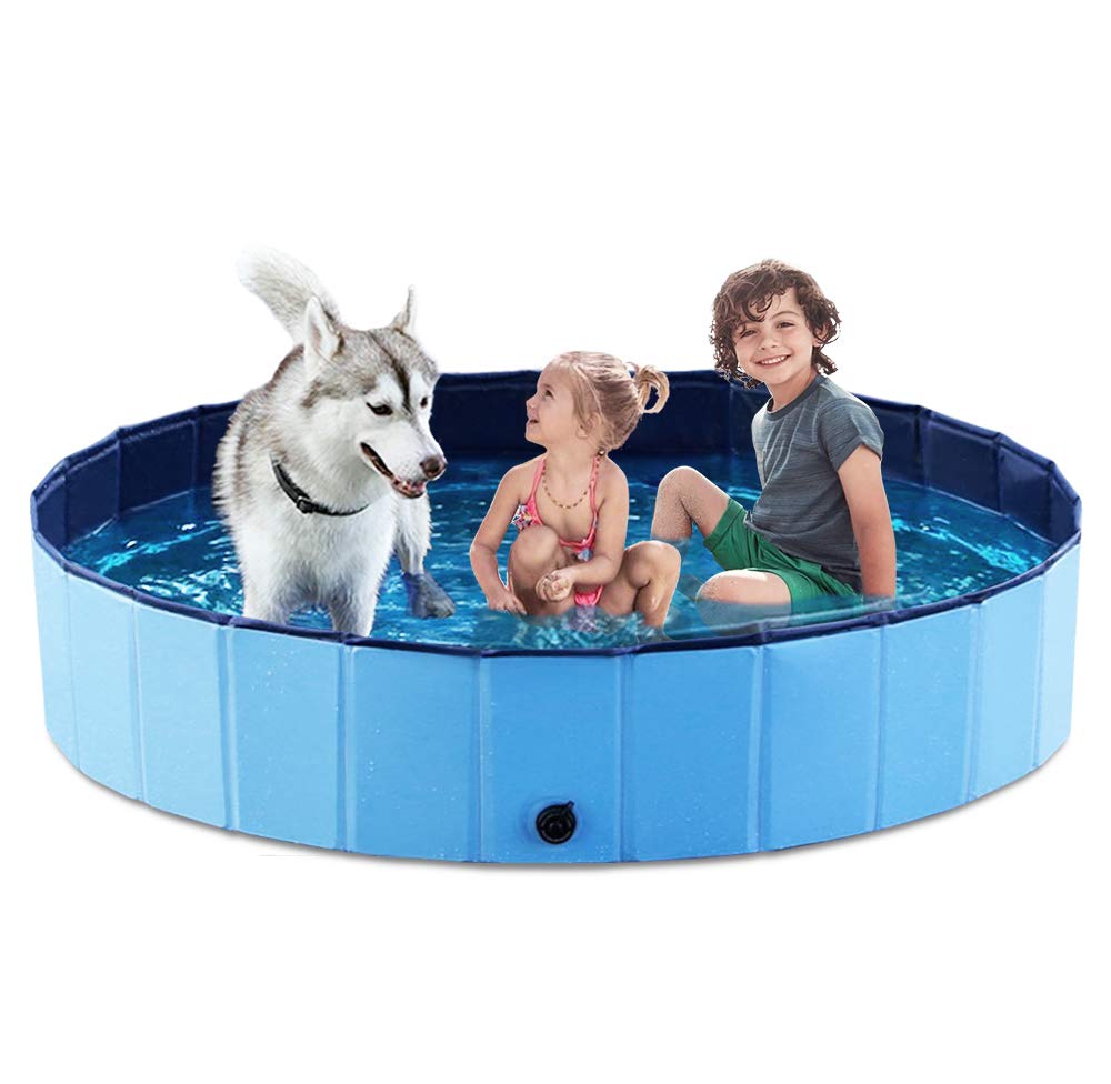 Jasonwell Foldable Dog Bath Pool, 63", Blue