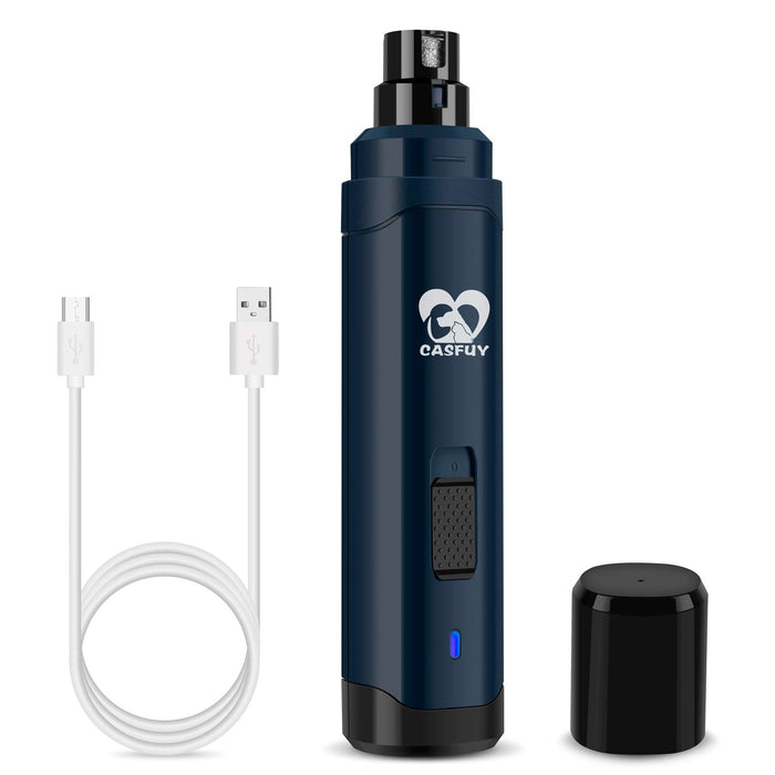 Casfuy 2-Speed Whisper-Quiet Dog Nail Grinder, Dark Blue