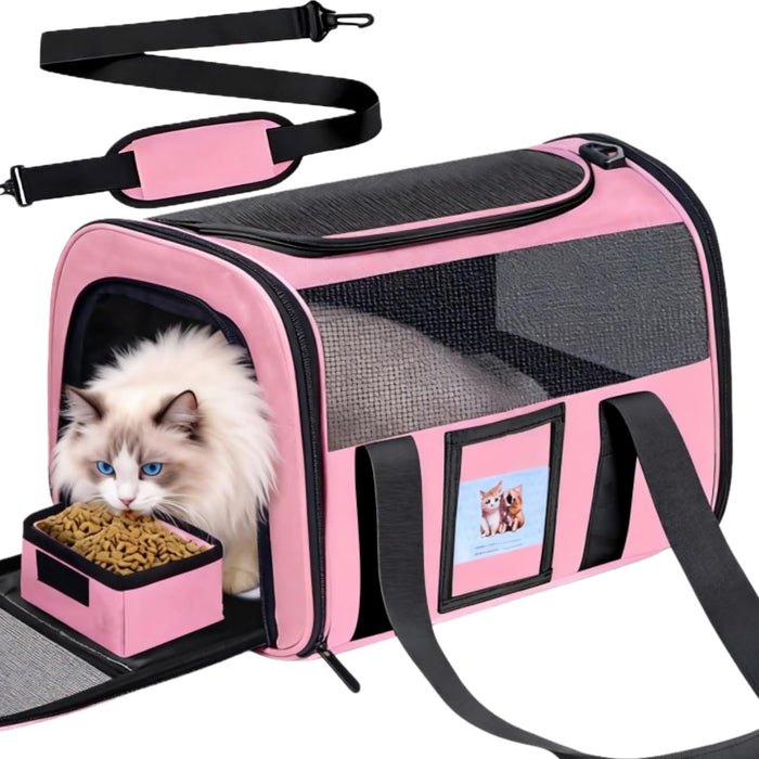 KTSOLRA Soft-Sided Cat & Small Dog Carrier, Up to 16 lbs