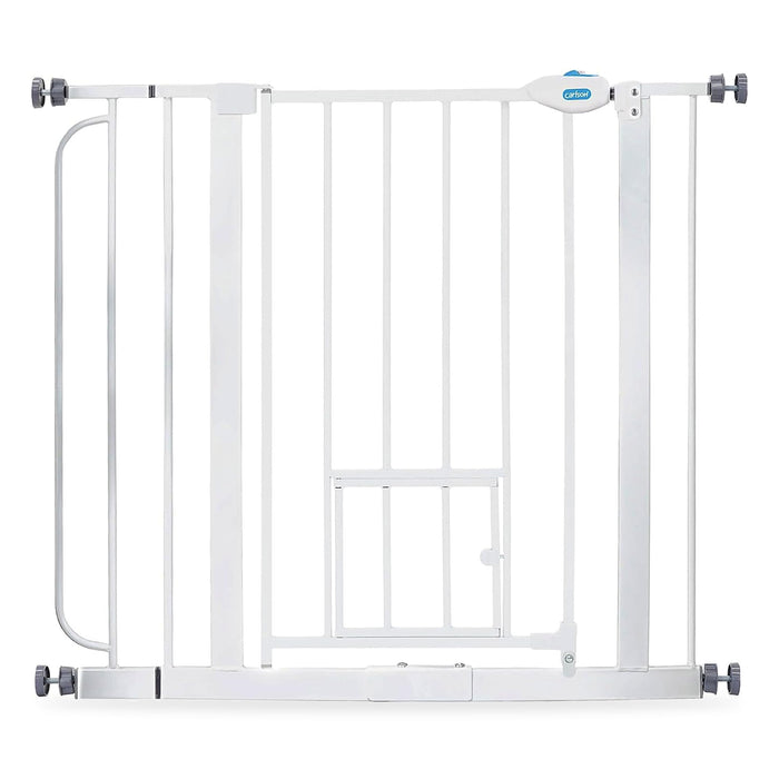 Carlson Extra Wide Walk-Thru Dog Gate with Pet Door, White