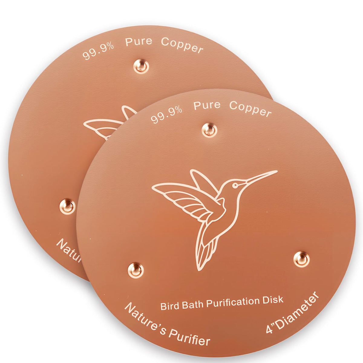 Bessny Pure Copper Bird Bath Discs, 2 Pack