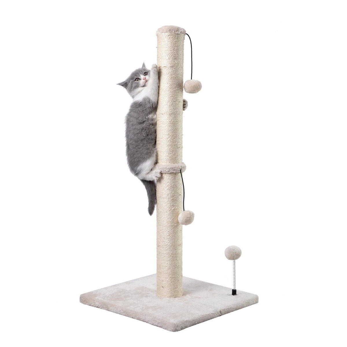 MECOOL 34" Tall Sisal Cat Scratching Post, Beige