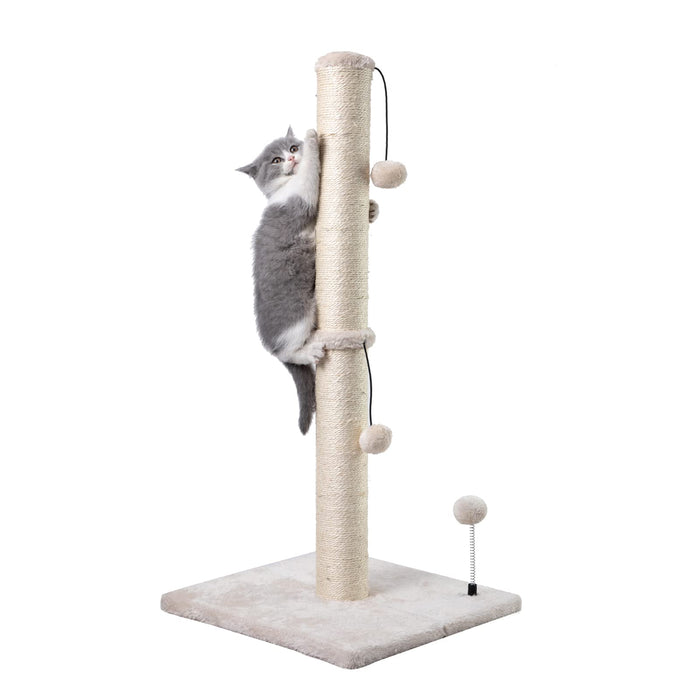 MECOOL 34" Tall Sisal Cat Scratching Post, Beige