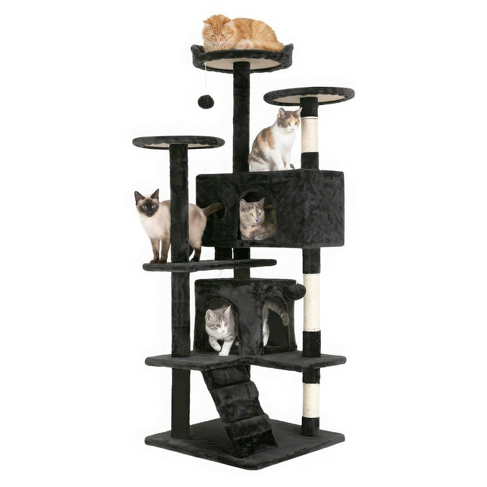 FDW 54" Multi-Level Cat Tree Tower, Dark Gray
