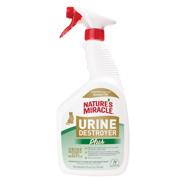 Nature's Miracle Cat Urine Destroyer Plus, Enzymatic Cleaner, 32 oz