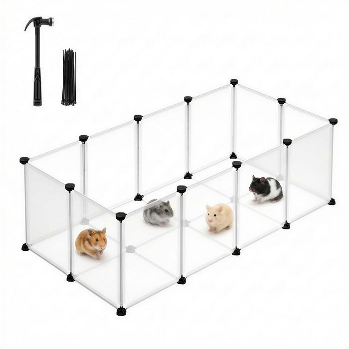 SONGMICS Pet Playpen with Floor, Small Animal Playpen