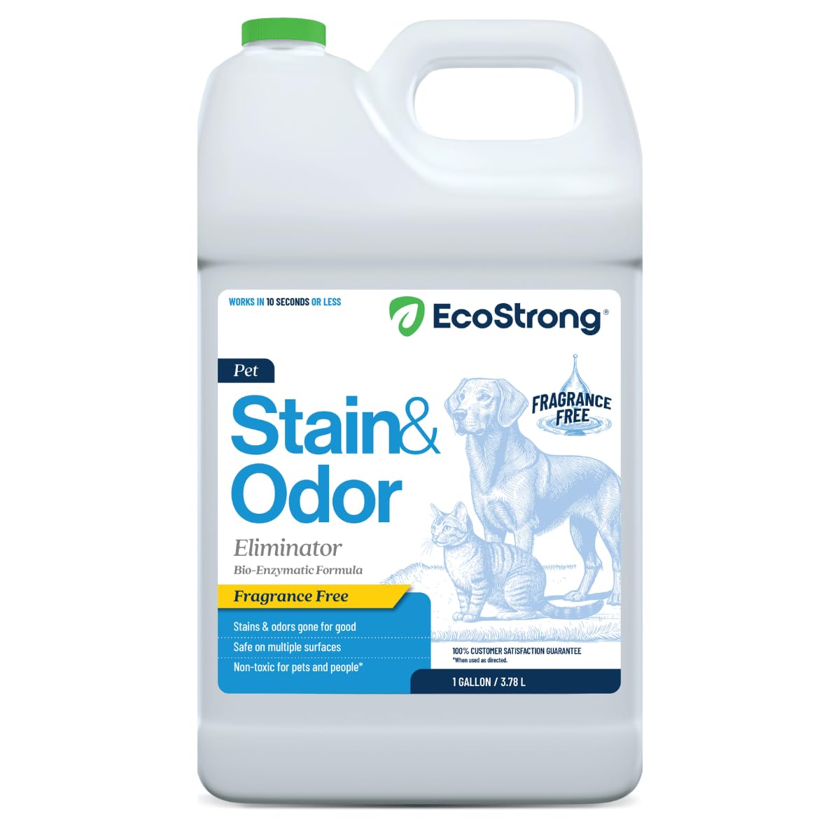 Eco Strong Pet Stain & Odor Enzyme Cleaner, Fragrance Free, 128 oz