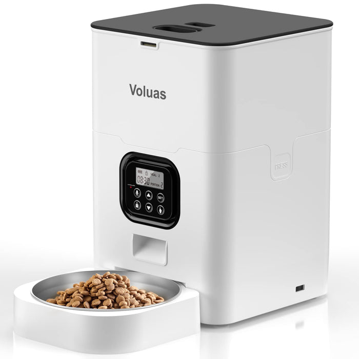 VOLUAS 4L Timed Automatic Dry Food Feeder for Cats & Dogs