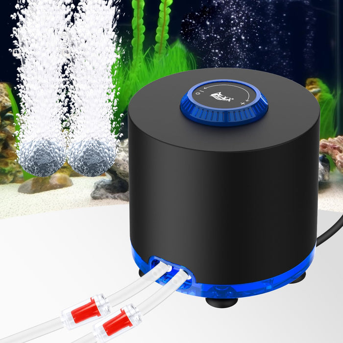 AQQA 3W Dual Outlet Adjustable Aquarium Air Pump