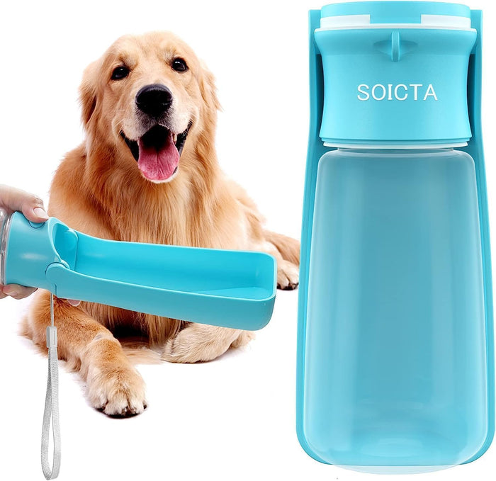 SOICTA Portable Dog Water Bottle for Walks, 12 oz or 19 oz