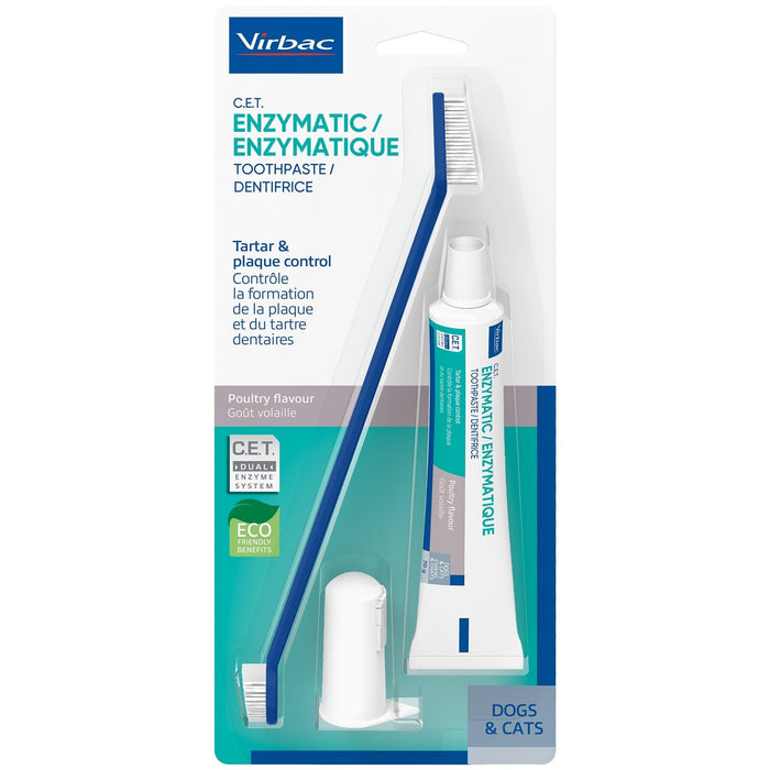 Virbac C.E.T. Oral Hygiene Kit for Dogs, Poultry Flavor