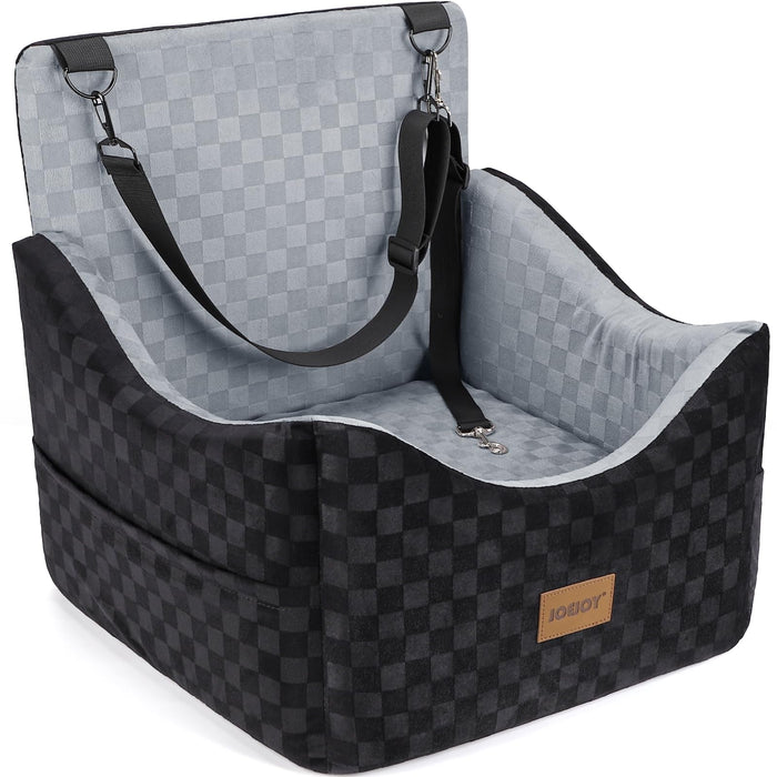 JOEJOY Elevated Memory Foam Dog Car Seat, Up to 35 lbs, Grey
