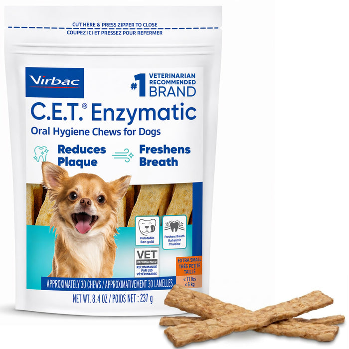 Virbac C.E.T. Enzymatic Oral Hygiene Dog Chews, Extra Small