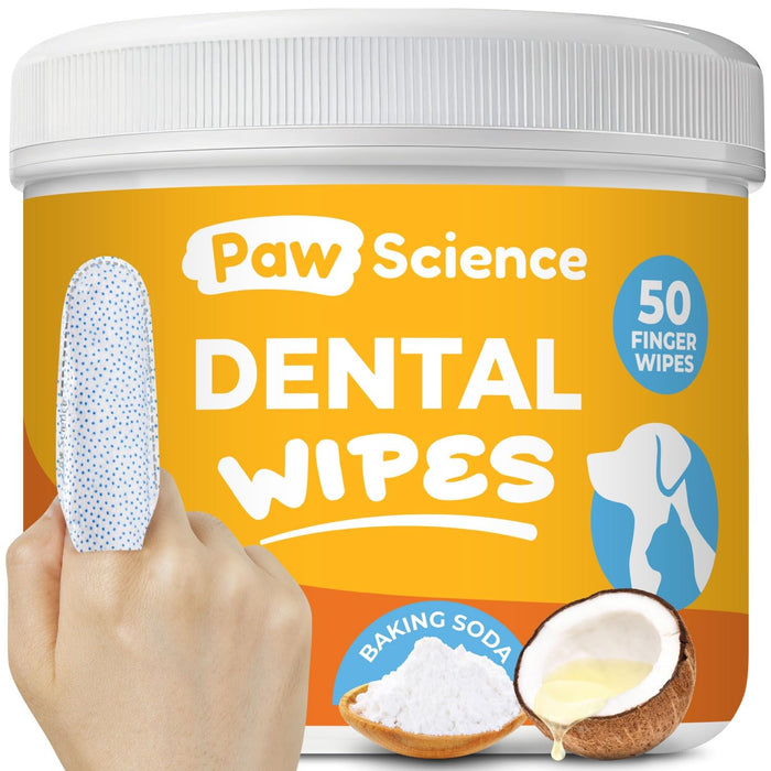 Paw Science Teeth Cleaning Finger Wipes for Dogs & Cats