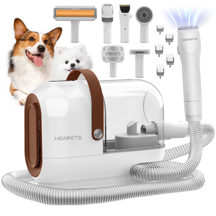 HEAPETS Dog Grooming Vacuum Kit, 3L with 7 Tools, White