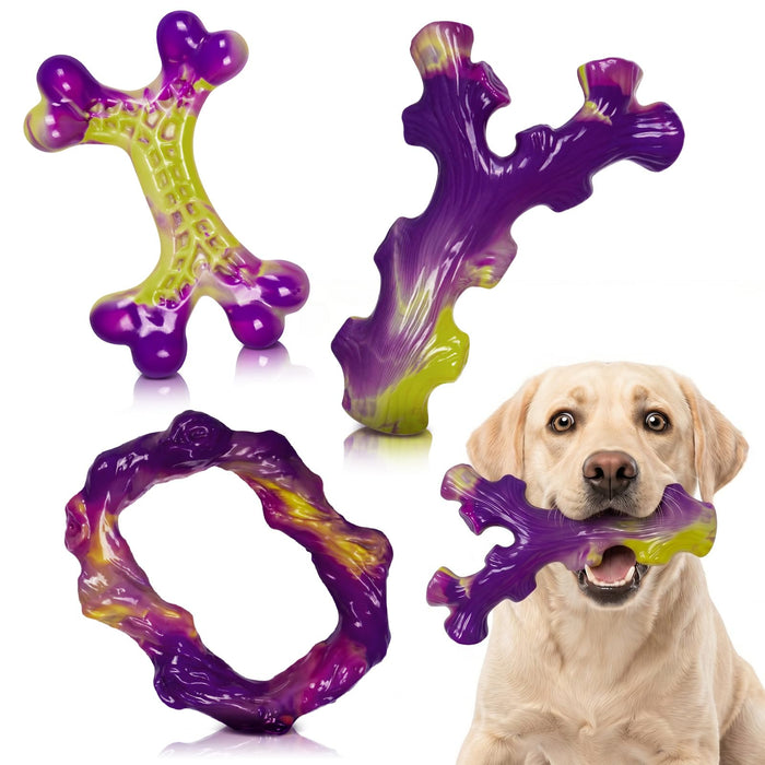 Frienhund Tough Dog Chew Toys for Aggressive Chewers, 3 Pack