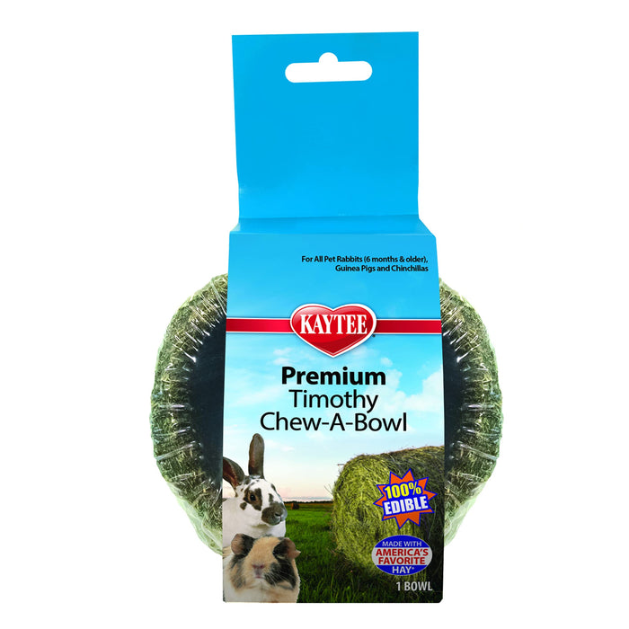 Kaytee Premium Timothy Hay Chew-A-Bowl for Rabbits, Guinea Pigs