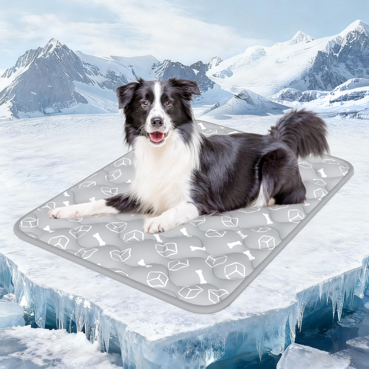 Rywell Dog Cooling Mat 2.0 for XL Dogs, 44" x 32", Grey