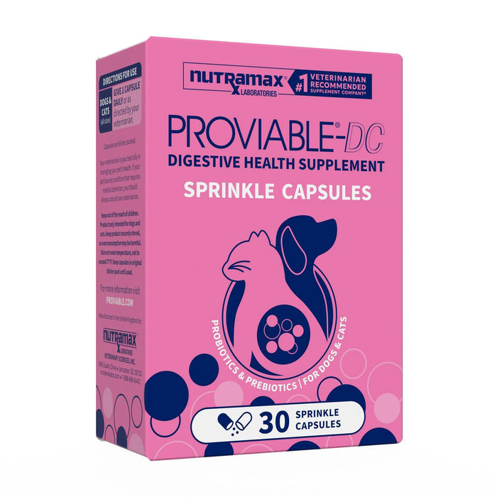Nutramax Proviable Probiotics for Dogs & Cats, Sprinkle Capsules, 30ct