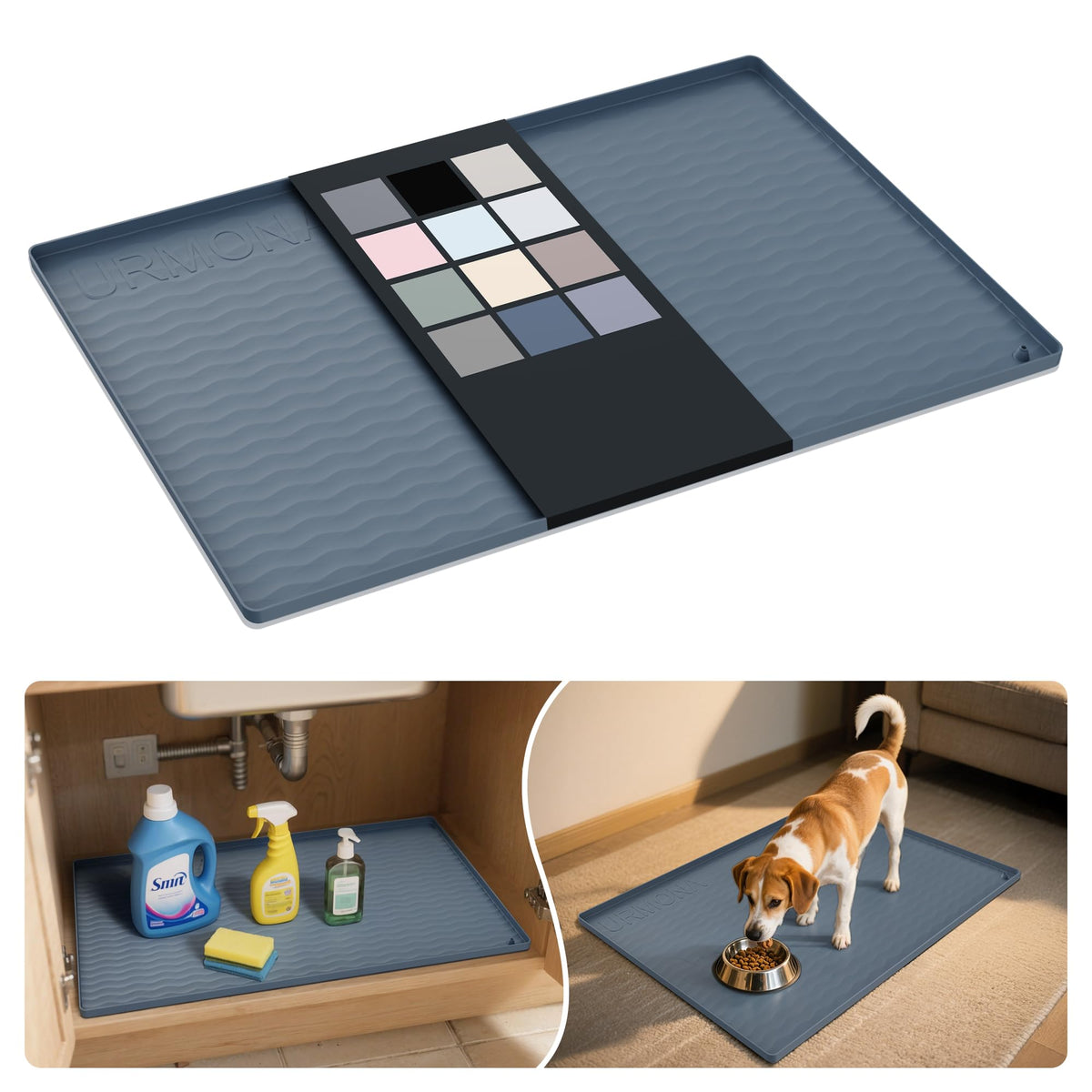 URMONA Waterproof Silicone Under Sink Mat, 31" x 22"