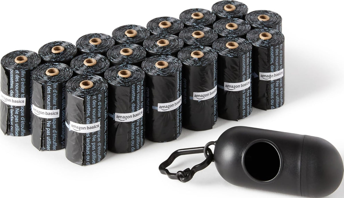 Amazon Basics Leak-Proof Dog Poop Bags with Dispenser, 300 Count