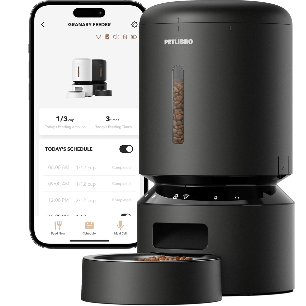 PETLIBRO 5G WiFi Automatic Pet Feeder, 5L, Granary Black