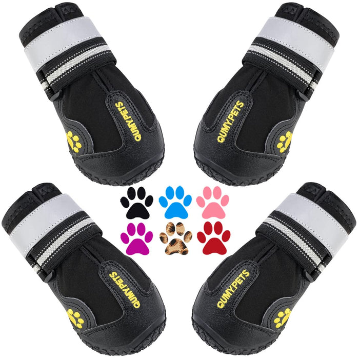 QUMY Dog Shoes & Paw Protectors for Hot Pavement & Snow