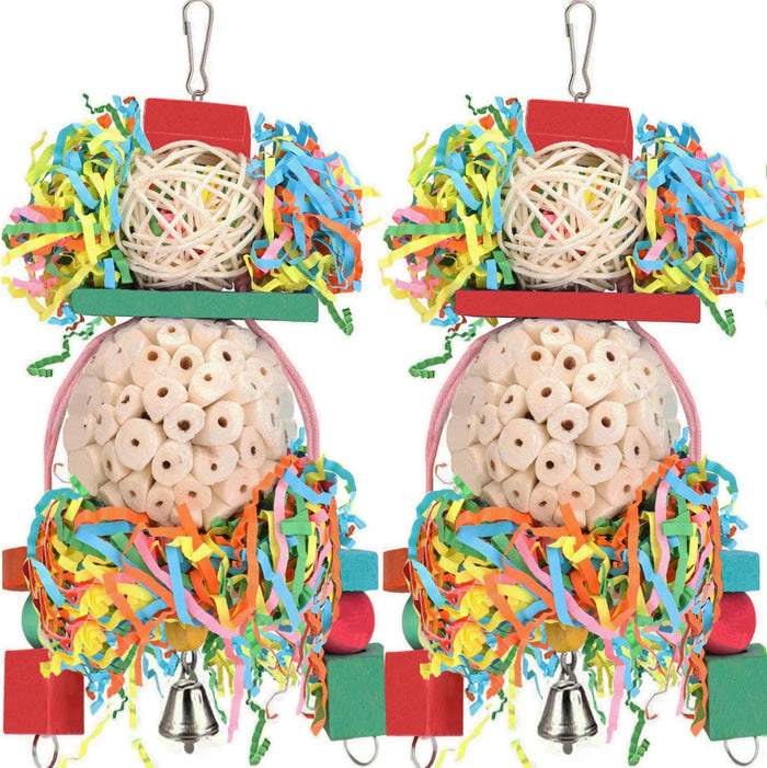 BBjinronjy Sola Ball Shred & Forage Bird Toys, 2 Pack