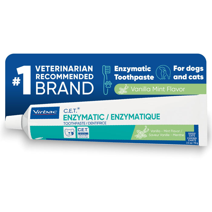 C.E.T. Enzymatic Toothpaste for Dogs and Cats, Vanilla Mint, 2.5oz