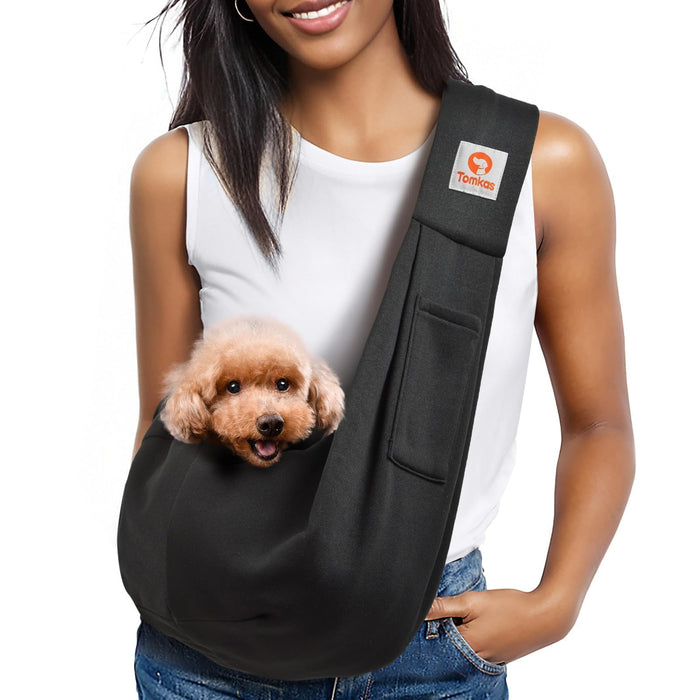 Tomkas Small Dog Sling Carrier for 3-10 lb Pets, Black