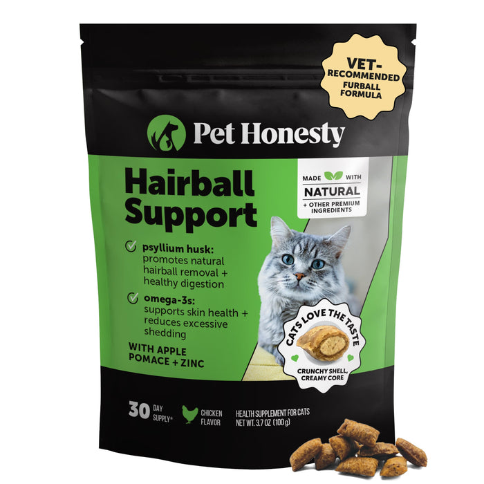Pet Honesty Cat Hairball Remedy Chews, Chicken, 30-Day Supply